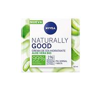 NIVEA Naturally Good Crema de Día Hidratante con Aloe Vera Bio (50 ml), crema hidratante facial con aceite de jojoba y de almendras, crema para piel normal y mixta