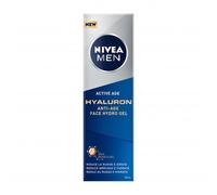 NIVEA MEN Hyaluron Gel Facial Hidratante Antiedad (1 x 50 ml), gel reafirmante que reduce las arrugas, gel para hombre con ácido hialurónico