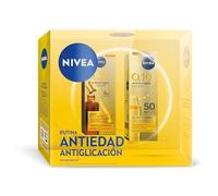 NIVEA Pack Q10 Antiedad y Antiglicación - Sérum Q10 Expert Doble Acción 30 ml + Crema Hidratante Fluido UV Diario SPF50 40ml - Triple Defensa Antiarrugas - Con Q10 Puro y Glycostop