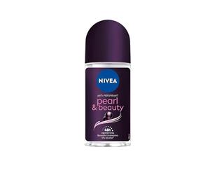 Nivea Pearl & Beauty Black Roll-on - Desodorante antitranspirante para todos los tipos de piel con extractos preciosos de perlas negras, suaviza la piel, 50 ml (paquete de 5)
