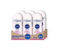NIVEA Pearl & Beauty Desodorante Roll-On 6 x 50 ml, desodorante antitranspirante con extracto de perla, desodorante en roll, regula la transpiración durante 48 h