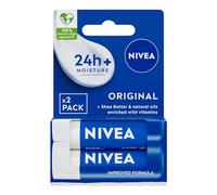 NIVEA Pintalabios hidratante de cuidado original con manteca de karité, paquete doble, 2 x 4,8 g