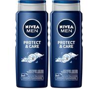 NIVEA Protect&Care Gel de ducha para hombre con aloe vera 500 ml (Paquete de 2)