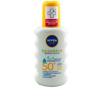 Nivea Sun Kids Sensitiv Spray solar en spray (1 x 200 ml), spray con SPF 50+, loción solar para pieles sensibles de niños