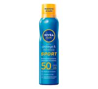 NIVEA SUN Protege & Refresca Spray Bruma Solar FP50 (1 x 200 ml), protector solar en spray transparente, bruma refrescante y resistente al agua