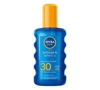 NIVEA SUN Protege & Refresca Spray Solar FP30 (1 x 200 ml), spray con protección UVA/UVB, protección solar alta invisible, crema solar refrescante y resistente al agua