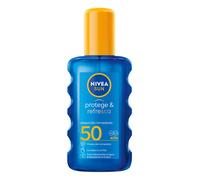 NIVEA SUN Protege & Refresca Spray Solar FP50 (1 x 200 ml), spray con protección UVA/UVB, protección solar alta invisible, refrescante y resistente al agua