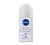 NIVEA Pure & Sensitive Desodorante Roller en paquete de 6 unidades (6 x 50 ml), antitranspirante Roll On adecuado para pieles sensibles, desodorante con protección de 48 horas