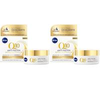 NIVEA Q10 Antiarrugas extra rico cuidado de día (50 ml), crema de día reafirmante para arrugas suavizadas, cuidado facial intenso con aceite de argán puro Q10 y orgánico (Paquete de 2)