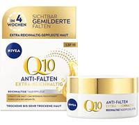 NIVEA Q10 Antiarrugas extra rico cuidado de día (50 ml), crema de día reafirmante para arrugas suavizadas, cuidado facial intenso con aceite de argán puro Q10 y orgánico