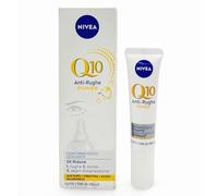 NIVEA Q10 - Crema antiarrugas para los ojos, 15 ml, antiarrugas e hidratante, con coenzima Q10, ácido hialurónico y creatina para 2 potenciadores de colágeno