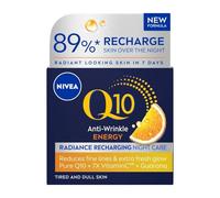 Q10 Energy Recharging Face Night Cream (50 ml), crema de noche energizante para mujeres, crema facial hidratante de noche, crema facial recargable con vitamina C y Q10, el embalaje puede variar