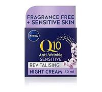 NIVEA Q10 Crema de Noche Sensible al Poder (50ml), Crema de Noche para Mujeres, Crema de Noche NIVEA Q10 Sin Fragancia, Coenzima Q10 y Extracto de Regaliz, Regenera la Piel durante la Noche