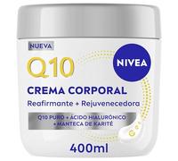 NIVEA Q10 Crema Reafirmante + Rejuvenecedora para Zonas Específicas (400 ml), crema corporal con Ácido Hialurónico y Manteca de Karité, hidratante 72h para brazos, glúteos, abdomen y rodillas