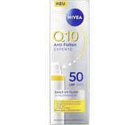 NIVEA Q10 Daily UV Fluid Facial Cuidado Facial con SPF 50, crema solar con Q10, GLYCOSTOP y filtro UV, Q10 no graso, antiarrugas experto protector solar fluido (40 ml)