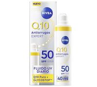 NIVEA Q10 Expert - Fluido UV Diario SPF50 - Crema Facial Hidratante Antiedad - Triple Defensa Antiarrugas - Con Q10 Puro y Glycostop - Ideal como Base de Maquillaje - Todo Tipo de Piel - 40 ml