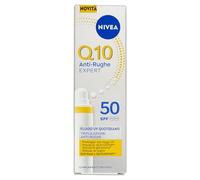 NIVEA Q10 Expert UV Fluid Diario SPF 50 40 ml, crema facial antiarrugas con efecto triple con protección solar, crema facial SPF 50 con Q10 puro y Glycostop contra los rayos UV y