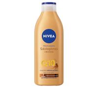 Nivea Q10 Firming + Radiance Gradual Tan (400 ml): crema para tono medio de piel, reafirmante activadora del bronceado con Q10 para un bronceado gradual hidratado y un brillo radiante.