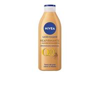 NIVEA Q10 Loción Corporal Reafirmante + Autobronceadora (400 ml), crema hidratante corporal con coenzima Q10, crema bronceadora para tono de piel claro a medio