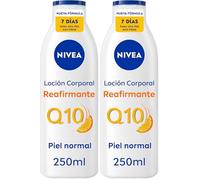 NIVEA Q10 Loción Corporal Reafirmante (1 x 250 ml), crema hidratante corporal para piel normal, crema reafirmante corporal con Collagen Boost Complex, Vitamina C y Q10 puro (Paquete de 2)