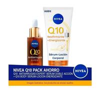 NIVEA Q10 Pack ahorro - Contiene Q10 Antiarrugas Expert Serum Facial doble acción + Q10 Body Serum-Locion Energizante
