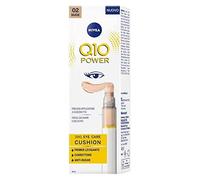 NIVEA Q10 POWER 3 en 1 Eye Care Cushion 02 Nude 4 ml, crema para ojos coloreada e hidratante, imprimación ojos antiedad con coenzima Q10, corrector de ojeras suavizante