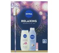 NIVEA Relaxing Moments Of Joy - Set de regalo para el cuidado del cuerpo de 3 piezas con crema de ducha de 250 ml, loción corporal y bálsamo labial de 250 ml - Personal Care Essentials for Daily Use
