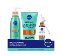 NIVEA RUTINA DERMA SKIN CLEAR Pack ahorro - Contiene Serúm Facial + Gel Limpiador + Exfoliante