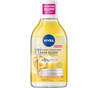 NIVEA Skin Glow - Agua micelar, tónico facial con complejo de aminoácidos, vitamina C y vitamina E, desmaquillante para maquillaje resistente al agua, agua de limpieza de micelas con 5% de suero para