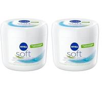 NIVEA Soft (1 x 500 ml), crema multiusos con aceite de jojoba y vitamina E, crema hidratante intensiva para el cuidado de la piel de cara, cuerpo y manos, sin parabenos (Paquete de 2)