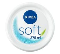 NIVEA Soft (1 x 375 ml), crema multiusos con aceite de jojoba y vitamina E, crema hidratante intensiva para el cuidado de la piel de cara, cuerpo y manos, sin parabenos