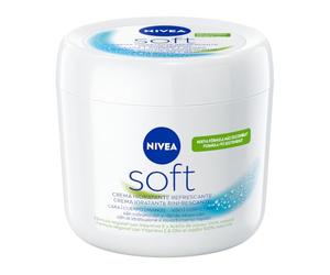 NIVEA Soft Crema hidratante para rostro, cuerpo y manos, 500 ml | 48 horas de hidratación, crema hidratante multiusos con vitamina E y aceite de jojoba, fórmula vegana de día