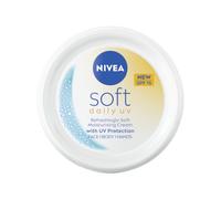 NIVEA Soft Daily UV Crema Hidratante SPF 15, 100 ml | Hidratante con vitamina E y aceite de jojoba, protección solar Daily Factor 15, humedad de 48 horas para cara, cuerpo y manos
