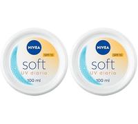 NIVEA Soft UV Diario Crema Hidratante Refrescante SPF 15 (100 ml), loción corporal y facial con protección solar para cara, cuerpo y manos, textura ligera y no grasa para una piel sana y radiante