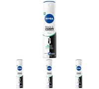 NIVEA Spray antitranspirante fresco en blanco y negro, 150 ml (Paquete de 4)