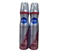 NIVEA Spray para el cabello, 250 ml, brillo de diamante, cuidado de fortalezas y protege el cabello con una fijación fuerte, apto para todos los tipos de piel, asegurando un fácil combing y 24 horas