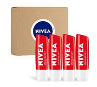 Nivea Strawberry Lip Care - Blsamo labial teido para hermosos labios suaves - Paquete de 4