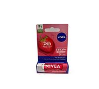 NIVEA Strawberry Shine - Barra de labios hidratante con manteca de karité, aceites y vitaminas de cuidado 4,8 g