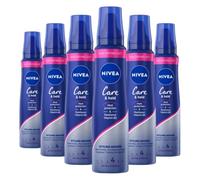 Nivea Styling - Pack de 6 espumas capilares para el cabello, sujeción 4 - Care & Hold - 150 ml
