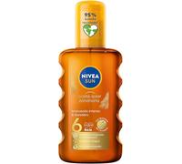 NIVEA SUN Aceite Solar Zanahoria en Spray FP6 (1 x 200 ml), para un bronceado dorado y duradero, protector solar en spray resistente al agua, protección solar baja