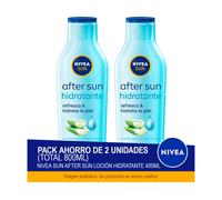 NIVEA SUN After Sun Loción Hidratante 400ml - Pack ahorro de 2 unidades (total 800ml)