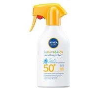 NIVEA Sun Babies & Kids Sensitive Protect 5 en 1 Loción 270 ml - Extra Gentle Sun Care for Delicate Baby and Children Skin, Fragrance Free, Water Resistant, Hidrating Non-Greasy Formula