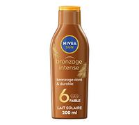 NIVEA SUN Bronzage Intense Leche activador de bronceado FPS6 (1 x 200 ml), Protección solar resistente al agua, Crema solar con fórmula ligera y no grasa