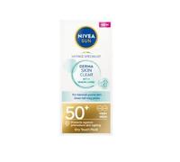 NIVEA SUN - Derma Skin Face UV Fluid Clear FPS 50+ - Protección solar UVA/UVB - Previene el acné - No comedogénico - Niacinamida - Fórmula ligera y no grasa - Piel normal - 40 ml