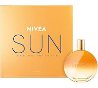 NIVEA SUN Eau de Toilette, perfume con el aroma original de crema solar, veraniego y refrescante unisex en frasco de perfume icónico (100 ml)