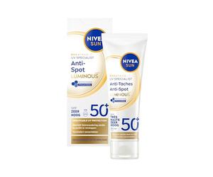 NIVEA Sun Face Luminous - Crema facial antimanchas para la cara con SPF 50+ - Crema antimanchas - Crema solar - Protege y equilibra - 40 ml