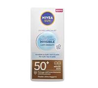 NIVEA SUN Fluido diario invisible SPF 50+ 40 ml, crema facial SPF 50+ invisible en todos los tipos de piel, fluido ultraligero y matificante con líquido de absorción rápida