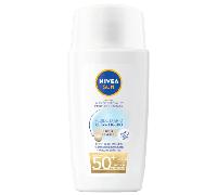 NIVEA SUN Fluido Diario con Color FPS 50+ 40 ml, protector solar facial con Ácido Hialurónico, Licocalcón A y Niacinamida, crema solar facial ultra ligera, protección solar con efecto mate, tono claro