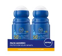 NIVEA SUN FP 50+ Roll on Niños Protege&Cuida - Protección muy alta - Pack ahorro de 2 unidades
