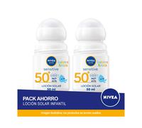 NIVEA SUN FP 50+ Roll on Niños Sensitive - Protección muy alta - Pack ahorro de 2 unidades